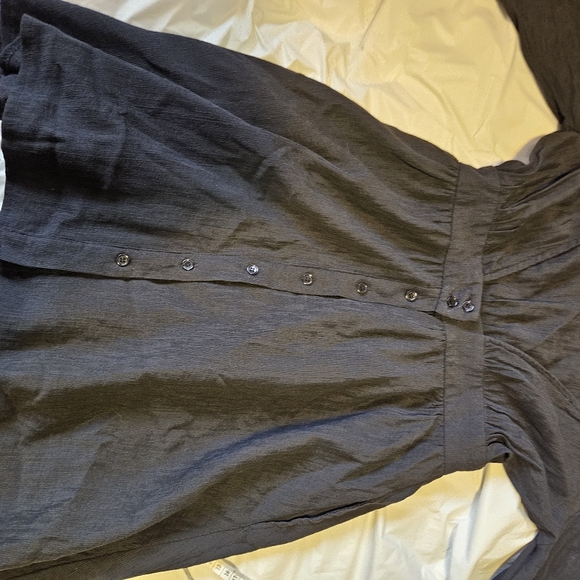 Airspace long sleeve open button up back midi peasantcore dark academia dress - Picture 4 of 14